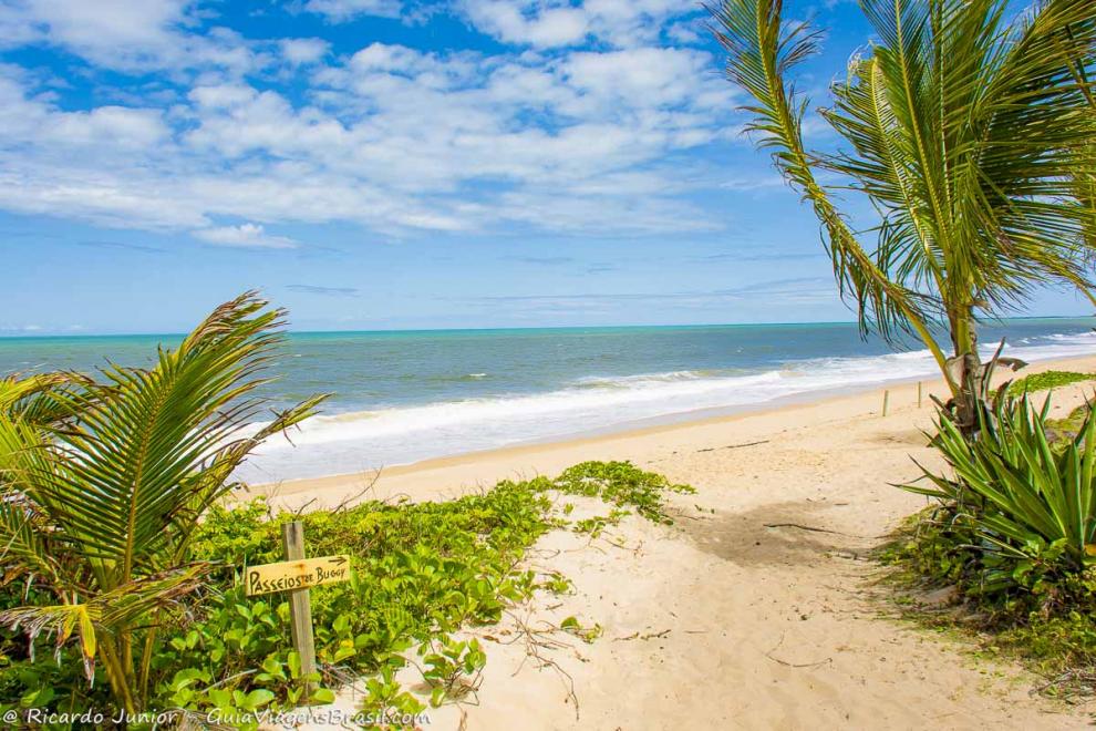 Imagem na chegada da Praia de Caraiva.